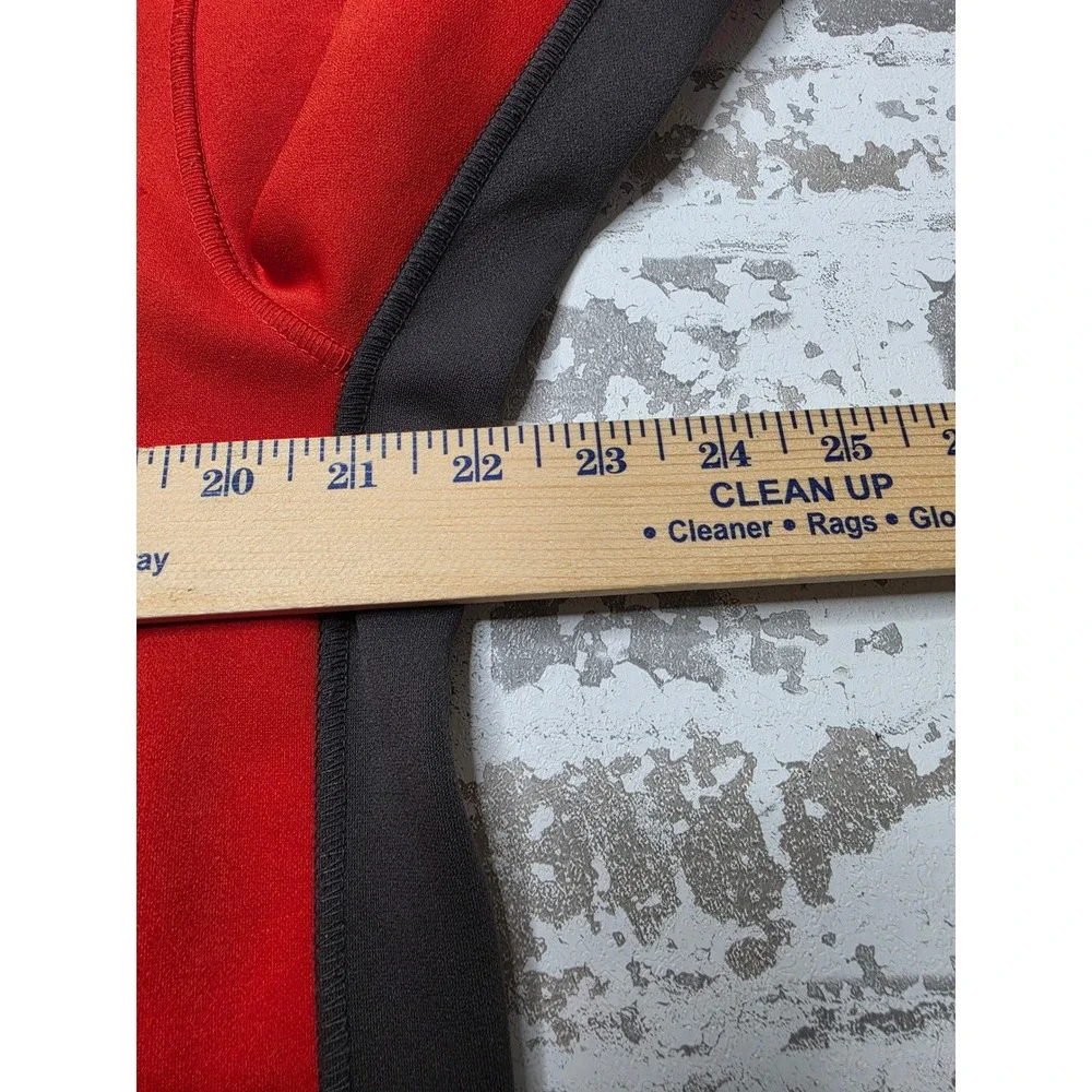 Banana Republic Mens Quarter Zip Pullover Orange Gray Athletic Fleece 233118-03